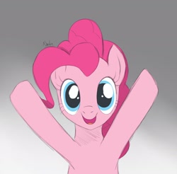 Size: 2108x2075 | Tagged: safe, artist:nnaly, pinkie pie, earth pony, pony, g4, high res, incoming hug, looking at you, sketch, solo