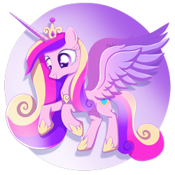 Size: 2000x2000 | Tagged: safe, artist:nnaly, princess cadance, alicorn, pony, g4, female, gradient background, heart, heart eyes, high res, horn, mare, signature, simple background, smiling, solo, spread wings, transparent background, wingding eyes, wings