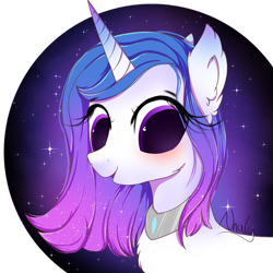Size: 2000x2000 | Tagged: safe, artist:nnaly, oc, oc only, pony, unicorn, bust, ethereal mane, high res, jewelry, necklace, solo, starry mane
