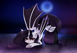 Size: 2841x1989 | Tagged: safe, artist:kutoshi, oc, oc only, oc:shady nite, alicorn, bat pony, bat pony alicorn, pony, bat wings, clothes, face down ass up, female, garter belt, horn, mare, solo, stockings, thigh highs, tongue out, wings