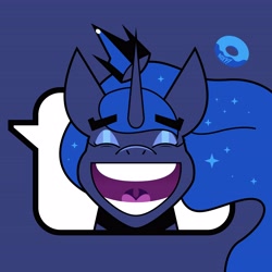 Size: 4096x4096 | Tagged: safe, artist:poxy_boxy, princess luna, alicorn, pony, g4, bust, clash royale, eyes closed, female, mare, open mouth, open smile, smiling, solo