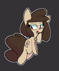 Size: 2500x3000 | Tagged: safe, artist:kindakismet, oc, oc only, oc:louvely, earth pony, pony, black background, female, high res, mare, open mouth, outline, simple background, solo