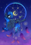 Size: 2625x3750 | Tagged: safe, artist:stravy_vox, princess luna, alicorn, pony, g4, cloud, cyan eyes, dreamcatcher, featured image, female, high res, horn, looking at you, mane, mare, smiling, smiling at you, solo, stars, sweet dreams fuel, tail, wings