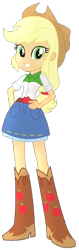 Size: 296x932 | Tagged: safe, artist:cartoonmasterv3, artist:jucamovi1992, edit, editor:rupahrusyaidi, applejack, human, equestria girls, g4, background removed, cropped, female, hand on hip, simple background, solo, transparent background