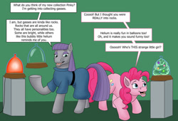 Size: 1280x871 | Tagged: safe, artist:termyotter, maud pie, pinkie pie, earth pony, pony, g4, atg 2022, duo, fart (rick and morty), female, gas, helium, mare, neon, newbie artist training grounds, rick and morty