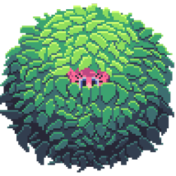 Size: 384x384 | Tagged: safe, artist:errorstream, pinkie pie, earth pony, pony, g4, atg 2022, bush, hiding, hiding in bushes, newbie artist training grounds, pixel art, simple background, solo, transparent background