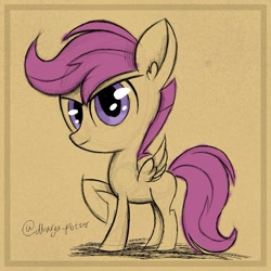 Size: 689x689 | Tagged: safe, artist:marya-potter, part of a set, scootaloo, pegasus, pony, g4, female, filly, foal, sketch, solo