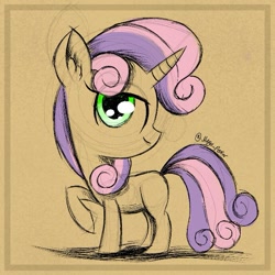 Size: 689x689 | Tagged: safe, artist:marya-potter, part of a set, sweetie belle, pony, unicorn, g4, female, filly, foal, sketch, solo
