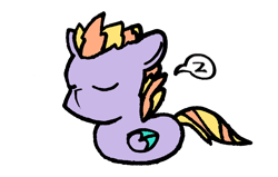 Size: 2104x1340 | Tagged: safe, artist:rainbowwing, oc, oc only, oc:tropico cyclo, pegasus, pony, :<, folded wings, lying, lying down, male, onomatopoeia, pegasus oc, ponyloaf, prone, simple background, sleeping, snoring, solo, sound effects, white background, wings, zzz