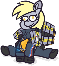 Size: 2524x2820 | Tagged: safe, artist:threetwotwo32232, derpy hooves, pegasus, pony, g4, death stranding, female, high res, mare, simple background, sitting, solo, transparent background