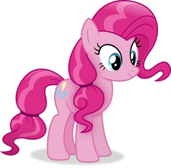 Size: 4186x4127 | Tagged: safe, artist:anime-equestria, pinkie pie, earth pony, pony, g4, absurd resolution, alternate hairstyle, female, mare, simple background, smiling, solo, transparent background, vector
