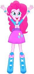 Size: 398x856 | Tagged: safe, artist:rupahrusyaidi, edit, edited screencap, screencap, pinkie pie, human, equestria girls, g4, background removed, front view, simple background, solo, transparent background