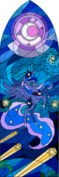 Size: 540x1600 | Tagged: safe, artist:darkdabula, princess luna, g4, simple background, solo, stained glass, transparent background