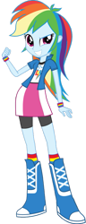 Size: 341x888 | Tagged: safe, artist:rupahrusyaidi, rainbow dash, human, equestria girls, g4, boots, clothes, jacket, shirt, shoes, simple background, skirt, socks, solo, transparent background