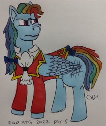 Size: 2265x2688 | Tagged: safe, artist:rapidsnap, rainbow dash, pegasus, pony, the count of monte rainbow, g4, atg 2022, high res, newbie artist training grounds, rainbow dantes, solo, the count of monte cristo, traditional art