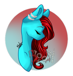Size: 1245x1301 | Tagged: safe, artist:sexybloody, oc, oc only, earth pony, pony, bust, ear piercing, earring, earth pony oc, eyes closed, female, jewelry, mare, piercing, signature, simple background, solo, transparent background