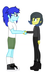 Size: 705x1133 | Tagged: safe, artist:jimmyvu2003, oc, oc only, oc:bloomie jim, oc:pauly sentry, human, equestria girls, g4, commission, duo, female, greeting, handshake, male, male and female, meeting, simple background, white background