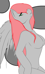 Size: 788x1280 | Tagged: safe, artist:djdupstep15, oc, oc only, pegasus, anthro, abstract background, arm hooves, base used, breasts, eyelashes, featureless breasts, female, pegasus oc, sitting, solo, wings