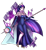 Size: 2500x2700 | Tagged: safe, artist:digitaldrawingmachine, twilight sparkle, alicorn, human, g4, breasts, busty twilight sparkle, clothes, dark magic, dress, eyebrows, eyebrows visible through hair, high res, humanized, magic, open mouth, open smile, queen, queen twilight, simple background, smiling, solo, transparent background, twilight sparkle (alicorn)