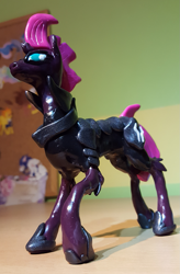 Size: 823x1253 | Tagged: safe, artist:supremeowl, tempest shadow, pony, unicorn, g4, armor, broken horn, craft, dutch angle, female, horn, mare, photo, sculpture, solo