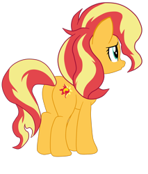 Size: 1860x2186 | Tagged: safe, artist:gmaplay, sunset shimmer, pony, unicorn, g4, bunset shimmer, butt, plot, rear view, simple background, solo, transparent background