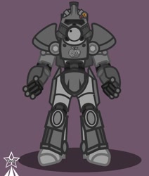 Size: 1032x1218 | Tagged: safe, artist:devorierdeos, human, fallout equestria, equestria girls, g4, armor, power armor, simple background, solo, steel ranger