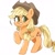 Size: 729x729 | Tagged: safe, artist:xiooo_witch, applejack, earth pony, pony, g4, applejack's hat, cowboy hat, eye clipping through hair, female, freckles, hat, looking at you, mare, raised hoof, simple background, solo, white background