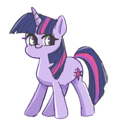 Size: 729x729 | Tagged: safe, artist:xiooo_witch, twilight sparkle, pony, unicorn, g4, female, horn, looking at you, mare, simple background, solo, unicorn twilight, white background