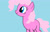 Size: 1280x812 | Tagged: safe, artist:disneyponyfan, artist:muhammad yunus, pinkie pie (g3), earth pony, pony, g3, g4, adult blank flank, base used, blank flank, blue background, blue eyes, cute, cyan background, female, g3 diapinkes, g3 to g4, generation leap, happy, like pinkie pie, mare, ms paint, pink hair, pink mane, pink tail, simple background, solo, tail