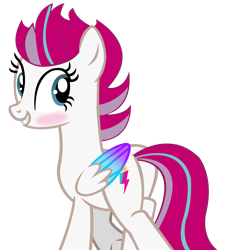 Size: 7288x8000 | Tagged: safe, artist:laszlvfx, zipp storm, pegasus, pony, g4, g5, absurd resolution, blushing, butt, female, g5 to g4, generation leap, mare, plot, simple background, smiling, solo, transparent background, vector, wings