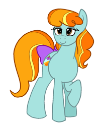 Size: 989x1209 | Tagged: safe, artist:queertrixie, oc, oc only, oc:ambrosia melody, earth pony, pony, bow, lidded eyes, raised hoof, simple background, solo, tail, tail bow, transparent background