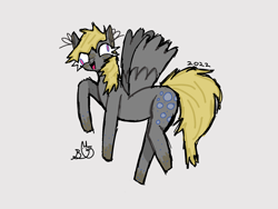 Size: 2160x1620 | Tagged: safe, derpibooru exclusive, derpy hooves, pegasus, pony, g4, derp, doodle, simple background, solo