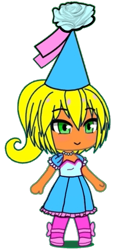 Size: 537x1039 | Tagged: safe, artist:darlycatmake, applejack, human, look before you sleep, beautiful, bow, clothes, cute, dress, froufrou glittery lacy outfit, gacha life, happy, hat, hennin, humanized, jackabetes, jewelry, necklace, pretty, princess, princess applejack, simple background, smiling, solo, transparent background