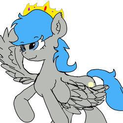 Size: 1600x1600 | Tagged: safe, artist:discocade, oc, oc only, oc:lemon breeze, pegasus, pony, crown, jewelry, male, regalia, simple background, solo, white background