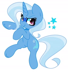 Size: 2219x2345 | Tagged: safe, artist:kindakismet, trixie, pony, unicorn, g4, female, high res, horn, looking at you, mare, simple background, solo, stars, underhoof, white background
