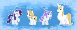 Size: 1024x400 | Tagged: safe, artist:victoriaisme1, prince blueblood, rarity, g4, family, female, male, offspring, parent:prince blueblood, parent:rarity, parents:rariblood, ship:rariblood, shipping, straight