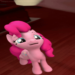 Size: 1080x1080 | Tagged: safe, artist:snuggles, pinkie pie, earth pony, pony, g4, 3d, animated, ceiling fan, female, mare, no sound, panting, source filmmaker, watermark, webm