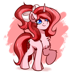 Size: 4000x4000 | Tagged: safe, artist:witchtaunter, oc, oc only, pony, unicorn, bow, chest fluff, commission, cute, ear fluff, female, mare, raised leg, shoulder fluff, simple background, solo, white background