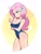 Size: 1000x1300 | Tagged: safe, artist:aetherionart, fluttershy, human, g4, adorasexy, bare shoulders, blushing, breasts, busty fluttershy, butterfly hairpin, cleavage, clothes, cute, female, humanized, one-piece swimsuit, sexy, shyabetes, simple background, sleeveless, solo, swimsuit, wet