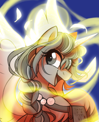 Size: 3149x3858 | Tagged: safe, artist:inspiredpixels, sunny starscout, alicorn, pony, g5, my little pony: a new generation, bust, high res, magic, portrait, race swap, solo, sunnycorn