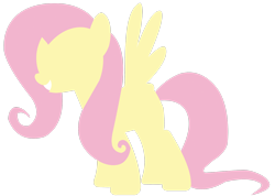 Size: 2902x2067 | Tagged: safe, artist:alicornoverlord, fluttershy, pegasus, pony, g4, female, high res, lineless, mare, minimalist, no eyes, simple background, solo, transparent background