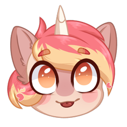Size: 646x649 | Tagged: safe, artist:purplegrim40, oc, oc only, pony, unicorn, :p, bust, commission, ear fluff, horn, simple background, smiling, tongue out, transparent background, unicorn oc, ych result