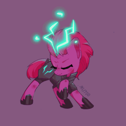 Size: 2048x2048 | Tagged: safe, artist:sunny berry, tempest shadow, my little pony: the movie, animated, close eyes, close mouth, female, filly, filly tempest shadow, gif, smiling, younger