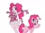 Size: 1080x806 | Tagged: safe, artist:crosslineanimator, pinkie pie, earth pony, human, pony, equestria girls, g4, ace attorney, armpits, duality, geiru toneido, human ponidox, looking at each other, looking at someone, one eye closed, open mouth, open smile, self paradox, self ponidox, smiling, wink