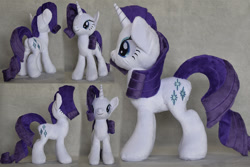 Size: 1485x990 | Tagged: safe, artist:wdeleon, rarity, unicorn, female, irl, mare, multiple angles, photo, plushie, solo, standing