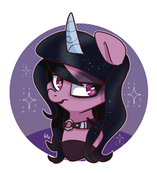 Size: 1944x2144 | Tagged: safe, artist:lou, izzy moonbow, pony, unicorn, g5, choker, goth, goth izzy, simple background, solo, transparent background