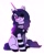 Size: 1306x1629 | Tagged: safe, artist:catmintyt, izzy moonbow, pony, unicorn, g5, choker, clothes, ear piercing, eye clipping through hair, female, goth, goth izzy, jewelry, mare, necklace, piercing, simple background, sitting, skull, smiling, socks, solo, spiked choker, torn clothes, white background