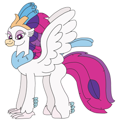 Size: 2480x2448 | Tagged: safe, artist:supahdonarudo, queen novo, classical hippogriff, hippogriff, g4, my little pony: the movie, atg 2022, high res, newbie artist training grounds, simple background, transparent background