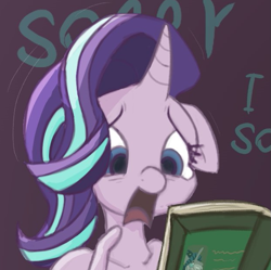 Size: 625x622 | Tagged: safe, artist:artsy madraw, starlight glimmer, unicorn, anthro, g4, book, collarbone, cropped, cropped porn, explicit source, finger, panicking, solo