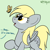Size: 2000x2000 | Tagged: safe, artist:dafiltafish, derpy hooves, butterfly, pegasus, pony, g4, atg 2022, cute, derpabetes, green background, high res, implied rainbow dash, looking at something, newbie artist training grounds, raised hoof, simple background, solo, underp